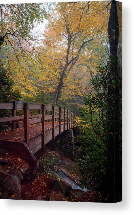 Blue Ridge Parkway Canvas Print featuring the photograph Bridge on the Tanawha Trail by Robert J Wagner