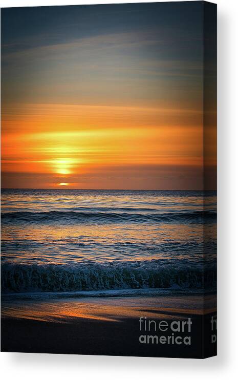 Brookings Oregon Canvas Print featuring the photograph Brookings Beachfront Sunset by Michele Hancock Photography