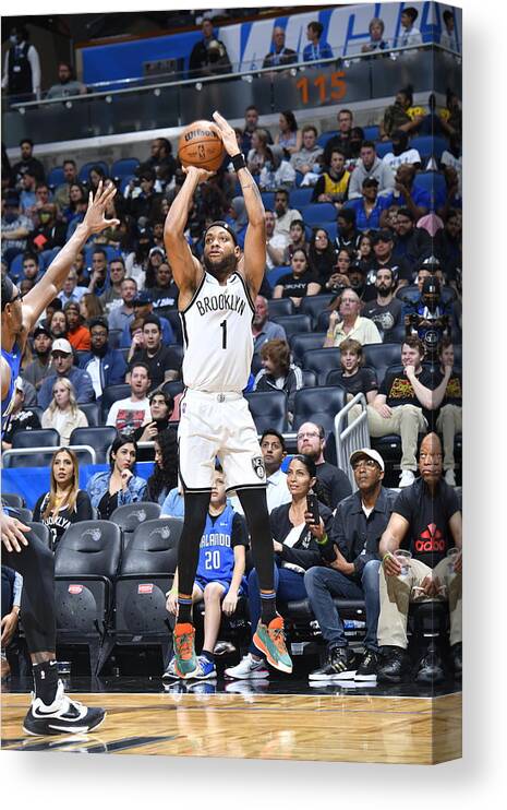 Bruce Brown Canvas Print featuring the photograph Brooklyn Nets v Orlando Magic by Gary Bassing