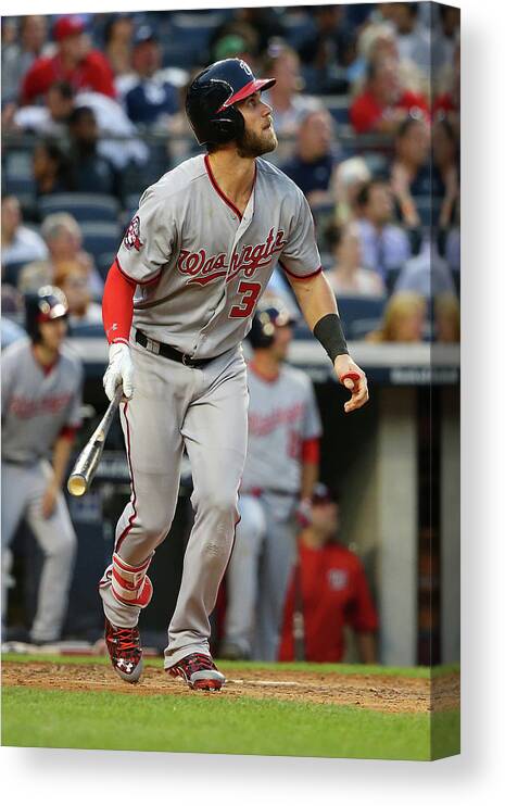 People Canvas Print featuring the photograph Bryce Harper by Mike Stobe