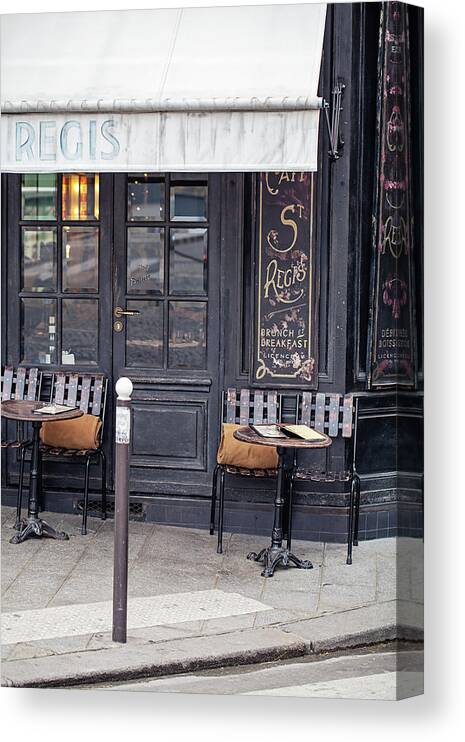 Ile Saint-louis Canvas Print featuring the photograph Cafe on Ile St. Louis by Melanie Alexandra Price