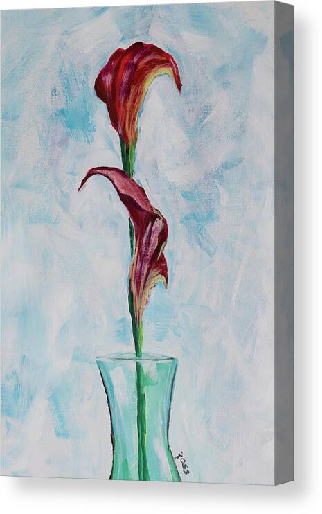 Calla Canvas Print featuring the painting Calla Lilies by Mark Ross