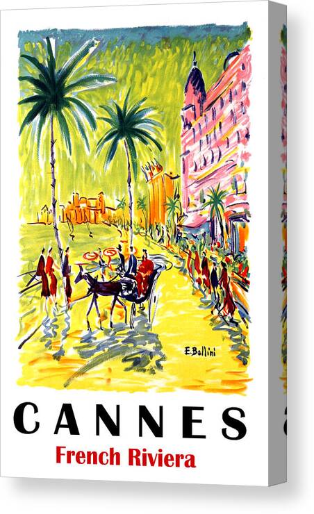 Cannes Canvas Print featuring the digital art Cannes, French Riviera by Long Shot