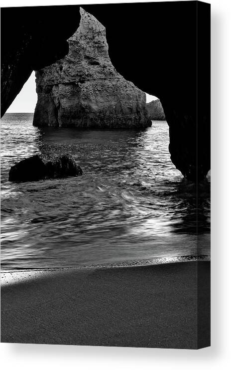 Mediterranean Beach Canvas Print featuring the photograph Cave Portal by Angelo DeVal