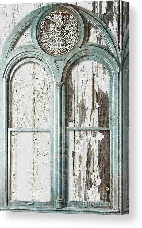 Shabby Chic Canvas Print featuring the painting Cerulean Window by Mindy Sommers