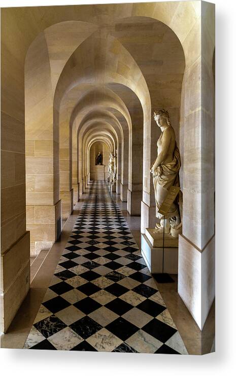 Palace Of Versailles Canvas Print featuring the photograph Checkers at Versailles by John Twynam