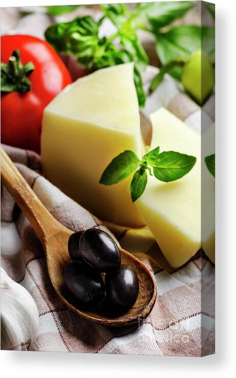 Cheese Canvas Print featuring the photograph Cheese Slices by Jelena Jovanovic