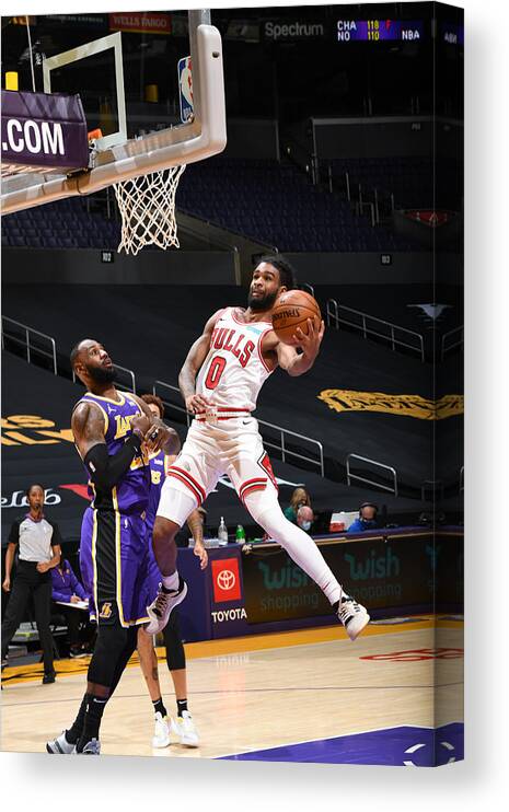 Coby White Canvas Print featuring the photograph Chicago Bulls v LA Lakers by Adam Pantozzi