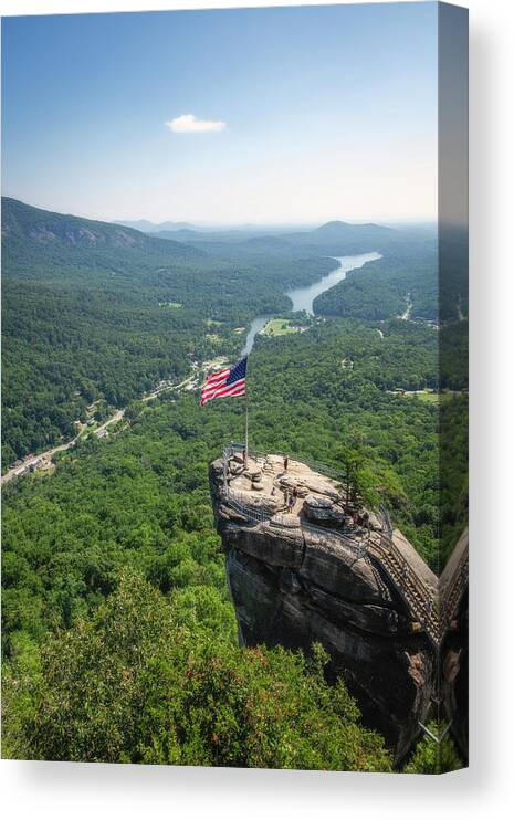 Chimney Rock State Park Canvas Print featuring the photograph Chimney Rock Portrait by Robert J Wagner