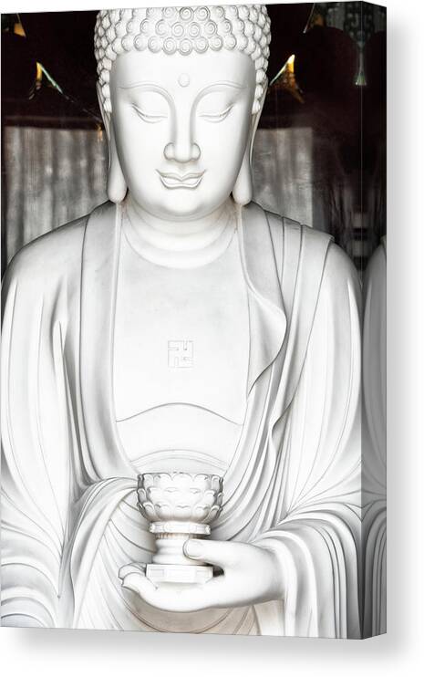 Asia Canvas Print featuring the photograph China 10 MKm2 Collection - White Buddha I by Philippe HUGONNARD