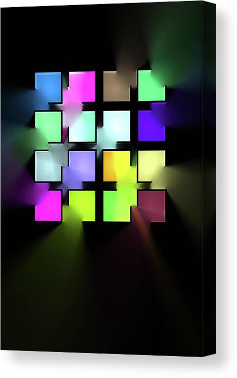 Light Canvas Print featuring the digital art Chromatic Cubes 1 by Scott Norris