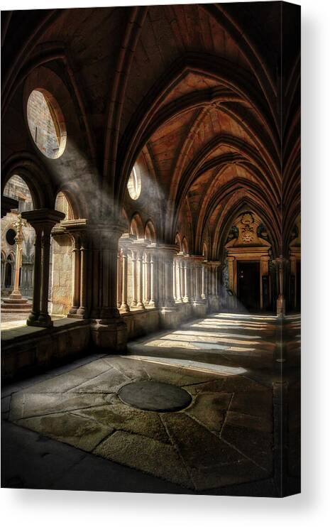 Cloister Canvas Print featuring the photograph Cloister of the Porto Cathedral by Micah Offman