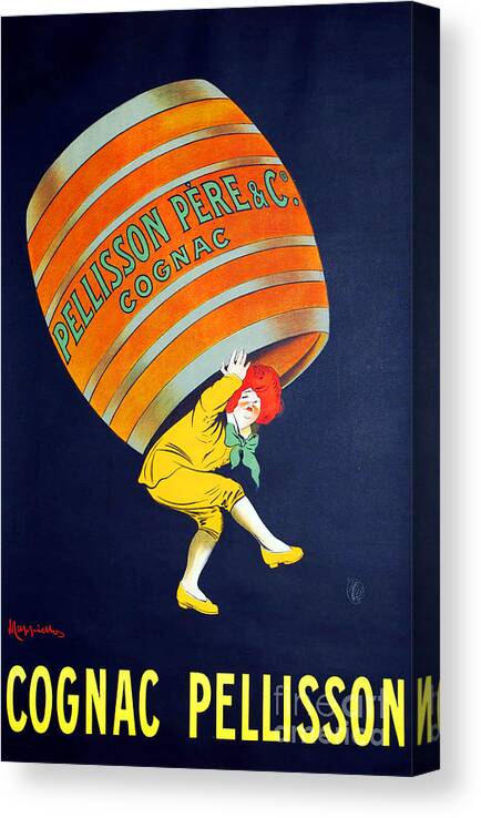 Cognac Canvas Print featuring the painting Cognac Pellisson Advertising Poster by Leonetto Cappiello