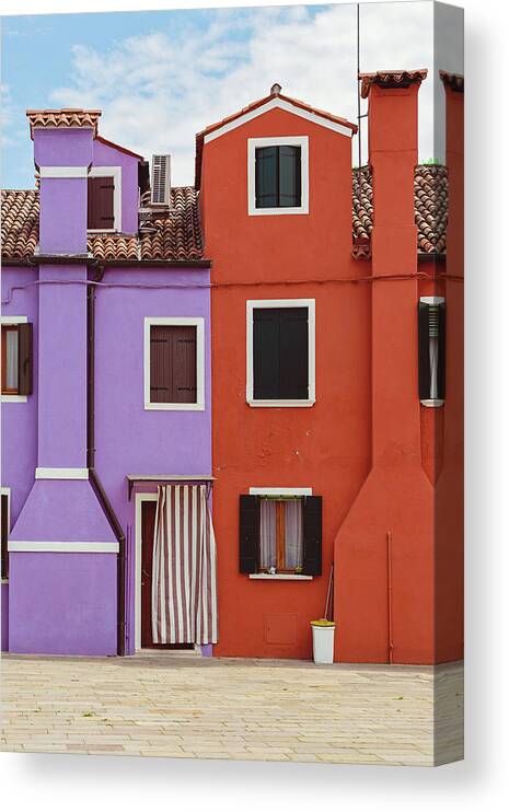 Burano Canvas Print featuring the photograph Colors of Burano Italy No. 7 by Melanie Alexandra Price