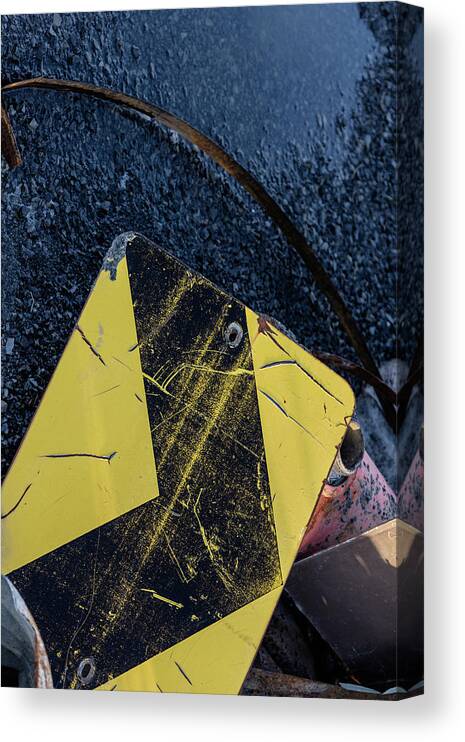 Museum Quality Canvas Print featuring the photograph Colours and Wet Pavement by Bruce Davis