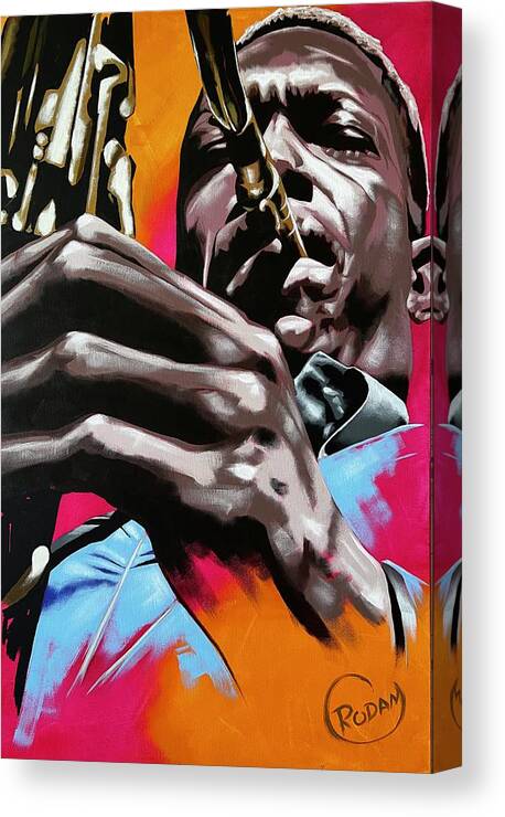 Jazz Canvas Print featuring the painting Coltrane by Daniel Ross