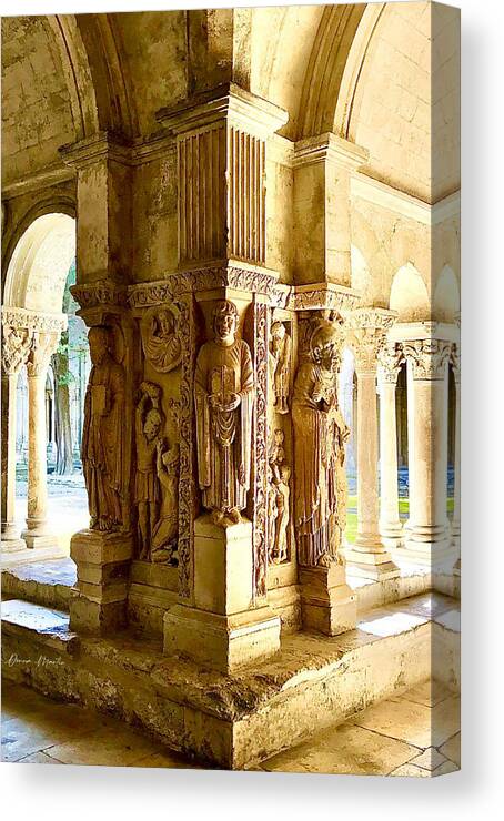 Cloister Canvas Print featuring the photograph Columns of St. Trophime in Arles by Donna Martin