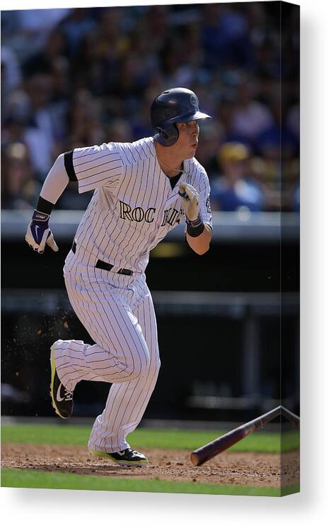 Home Base Canvas Print featuring the photograph Corey Dickerson by Doug Pensinger