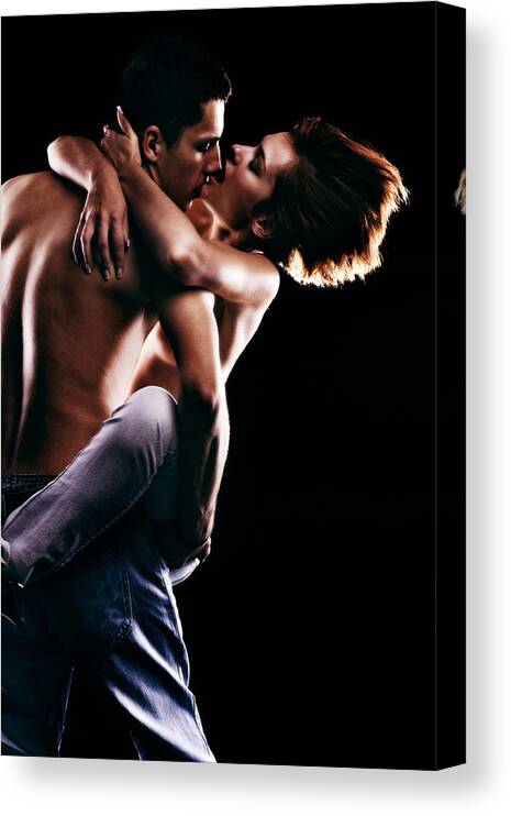 Young Men Canvas Print featuring the photograph Couple in love by Klubovy