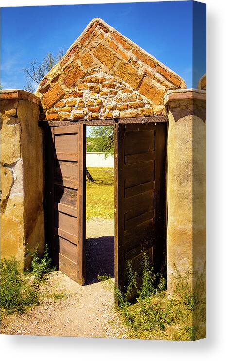 Canyon Canvas Print featuring the photograph Courtyard Door by Craig A Walker