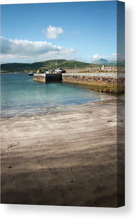 Cuan Pier Canvas Print featuring the photograph Cuan Pier and Slipway by Mark Callanan