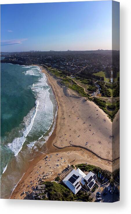 Summer Canvas Print featuring the photograph Curl Curl Beach Panorama No 3 by Andre Petrov