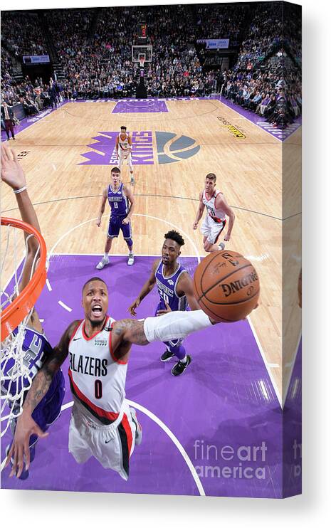 Nba Pro Basketball Canvas Print featuring the photograph Damian Lillard by Rocky Widner