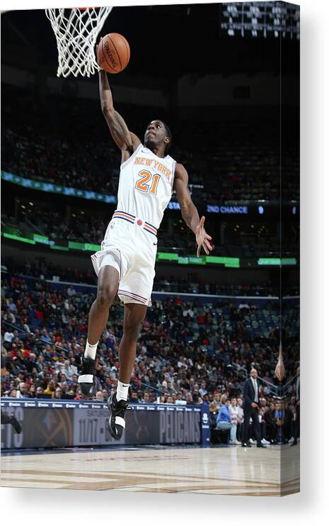 Smoothie King Center Canvas Print featuring the photograph Damyean Dotson by Layne Murdoch Jr.