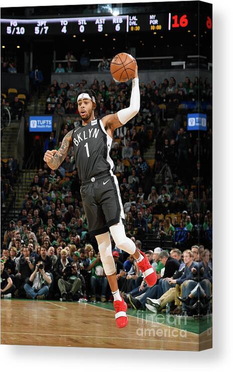 Nba Pro Basketball Canvas Print featuring the photograph D'angelo Russell by Brian Babineau