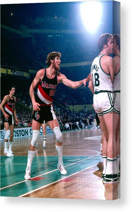 Nba Pro Basketball Canvas Print featuring the photograph Dave Cowens and Bill Walton by Dick Raphael