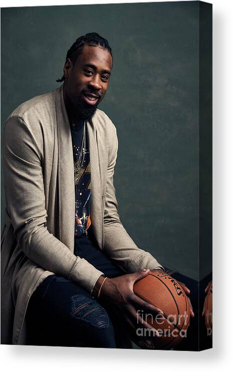 Deandre Jordan Canvas Print featuring the photograph Deandre Jordan by Jennifer Pottheiser