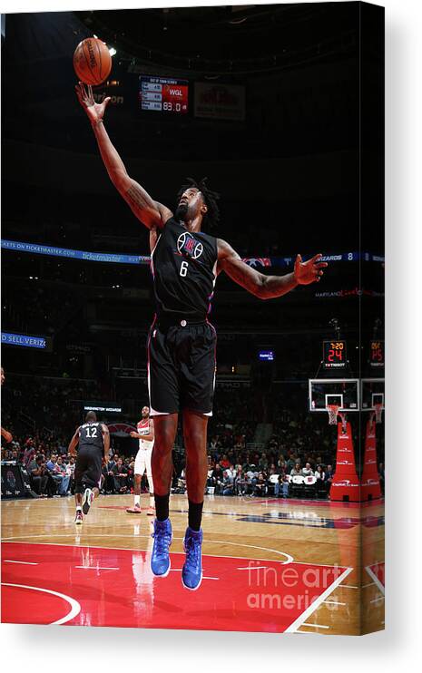 Deandre Jordan Canvas Print featuring the photograph Deandre Jordan by Ned Dishman