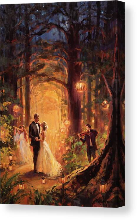 Wedding Canvas Print featuring the painting Deep Forest Wedding by Steve Henderson