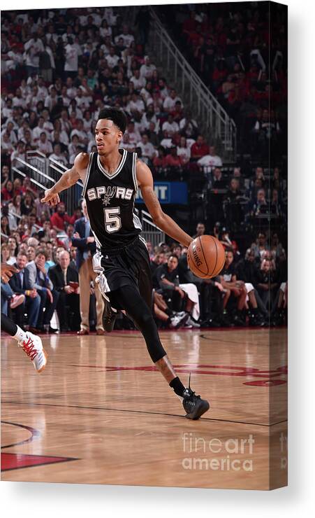 Dejounte Murray Canvas Print featuring the photograph Dejounte Murray by Bill Baptist