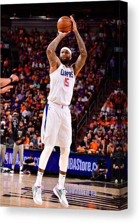Demarcus Cousins Canvas Print featuring the photograph Demarcus Cousins by Barry Gossage