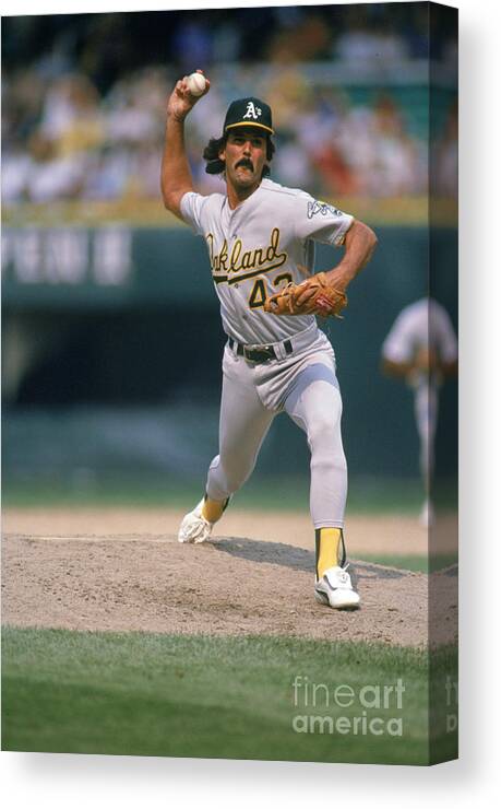 1980-1989 Canvas Print featuring the photograph Dennis Eckersley by Ron Vesely