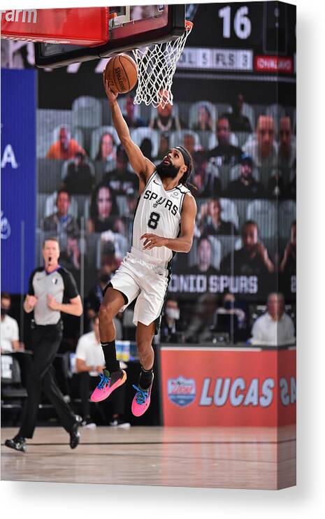 Patty Mills Canvas Print featuring the photograph Denver Nuggets v San Antonio Spurs by David Dow