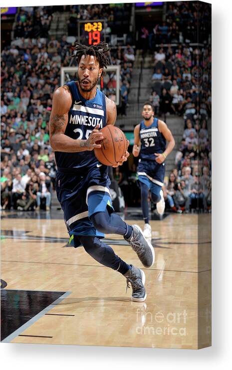 Nba Pro Basketball Canvas Print featuring the photograph Derrick Rose by Mark Sobhani