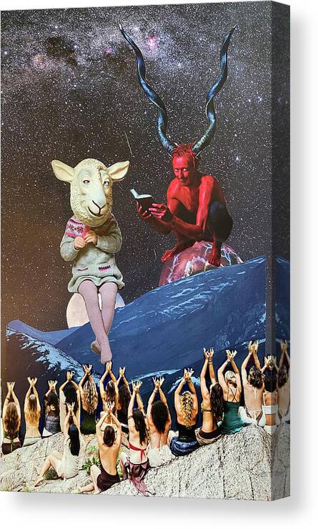Devil Canvas Print featuring the mixed media Devil by Tanja Leuenberger
