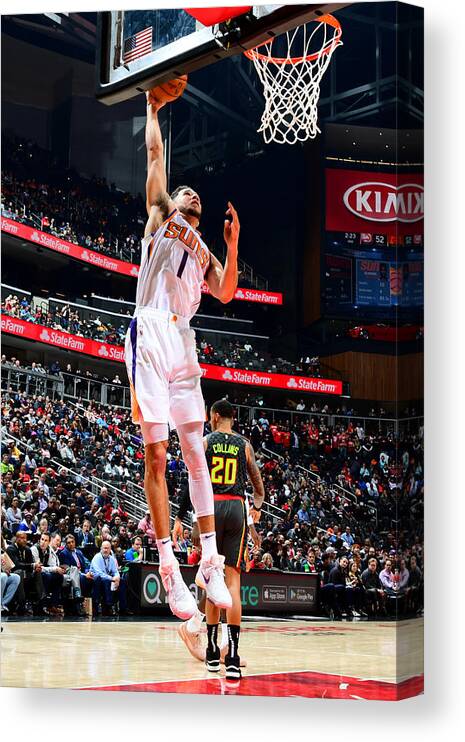 Devin Booker Canvas Print featuring the photograph Devin Booker by Scott Cunningham