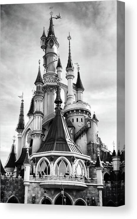 Disney Castle Paris black and white Canvas Print / Canvas Art by Mihaela  Pater - Pixels Merch