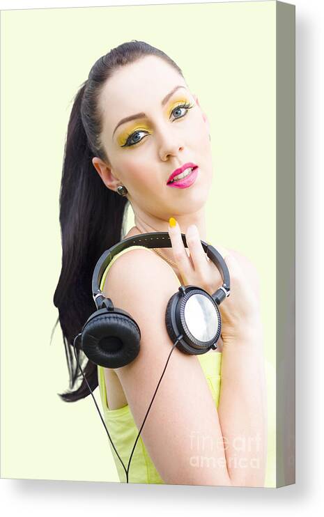 Dj Canvas Print featuring the photograph DJ Girl by Jorgo Photography