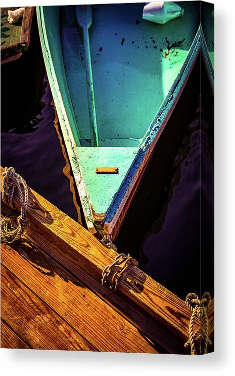 Antique Canvas Print featuring the photograph Dockside. by Jeff Sinon