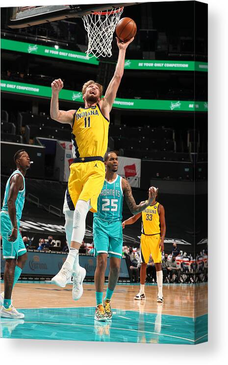 Domantas Sabonis Canvas Print featuring the photograph Domantas Sabonis by Kent Smith