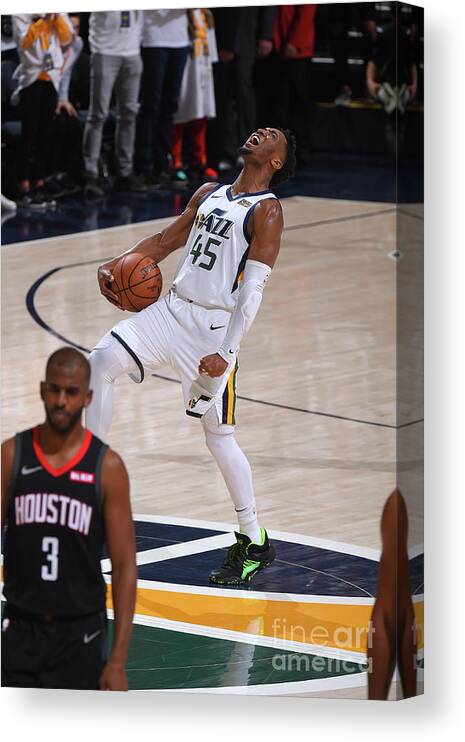 Playoffs Canvas Print featuring the photograph Donovan Mitchell by Bill Baptist