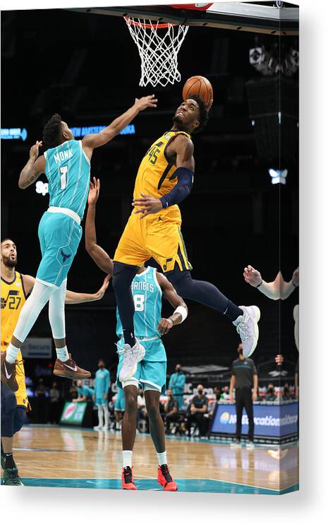 Donovan Mitchell Canvas Print featuring the photograph Donovan Mitchell by Brock Williams-Smith