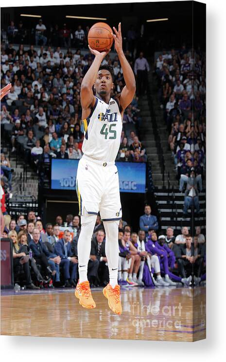 Donovan Mitchell Canvas Print featuring the photograph Donovan Mitchell by Rocky Widner