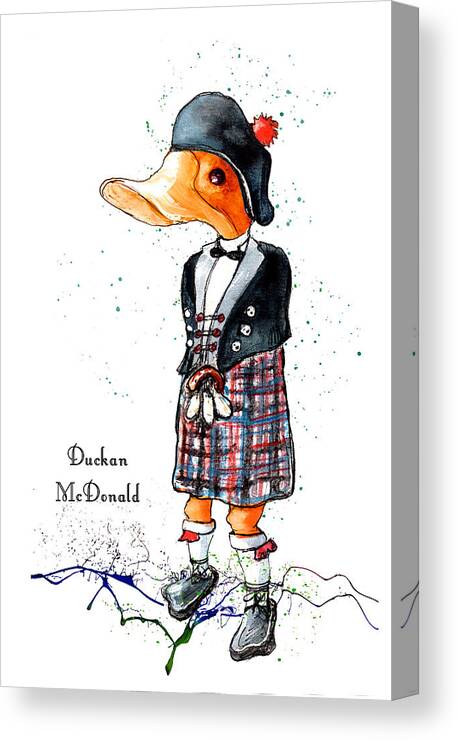 Duck Canvas Print featuring the painting Duckan McDonald by Miki De Goodaboom