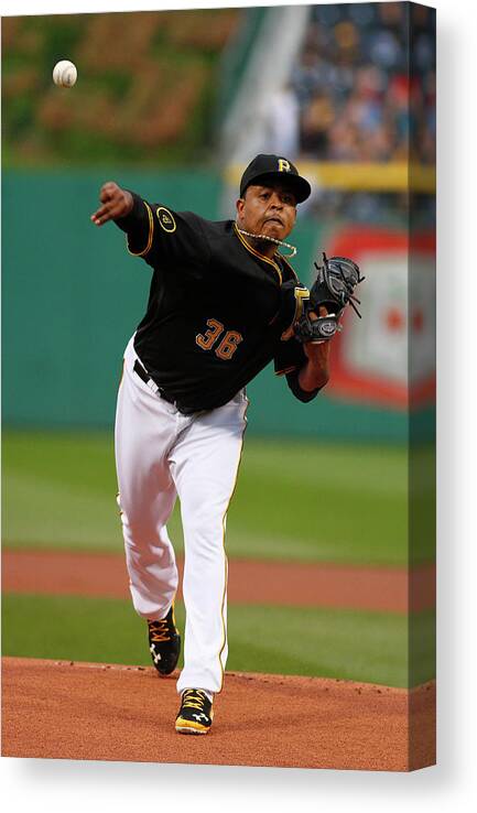 Professional Sport Canvas Print featuring the photograph Edinson Volquez by Justin K. Aller