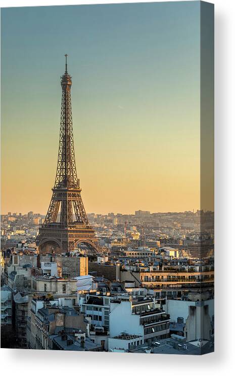 Famous Canvas Print featuring the photograph Evening In Paris by Jerome Labouyrie